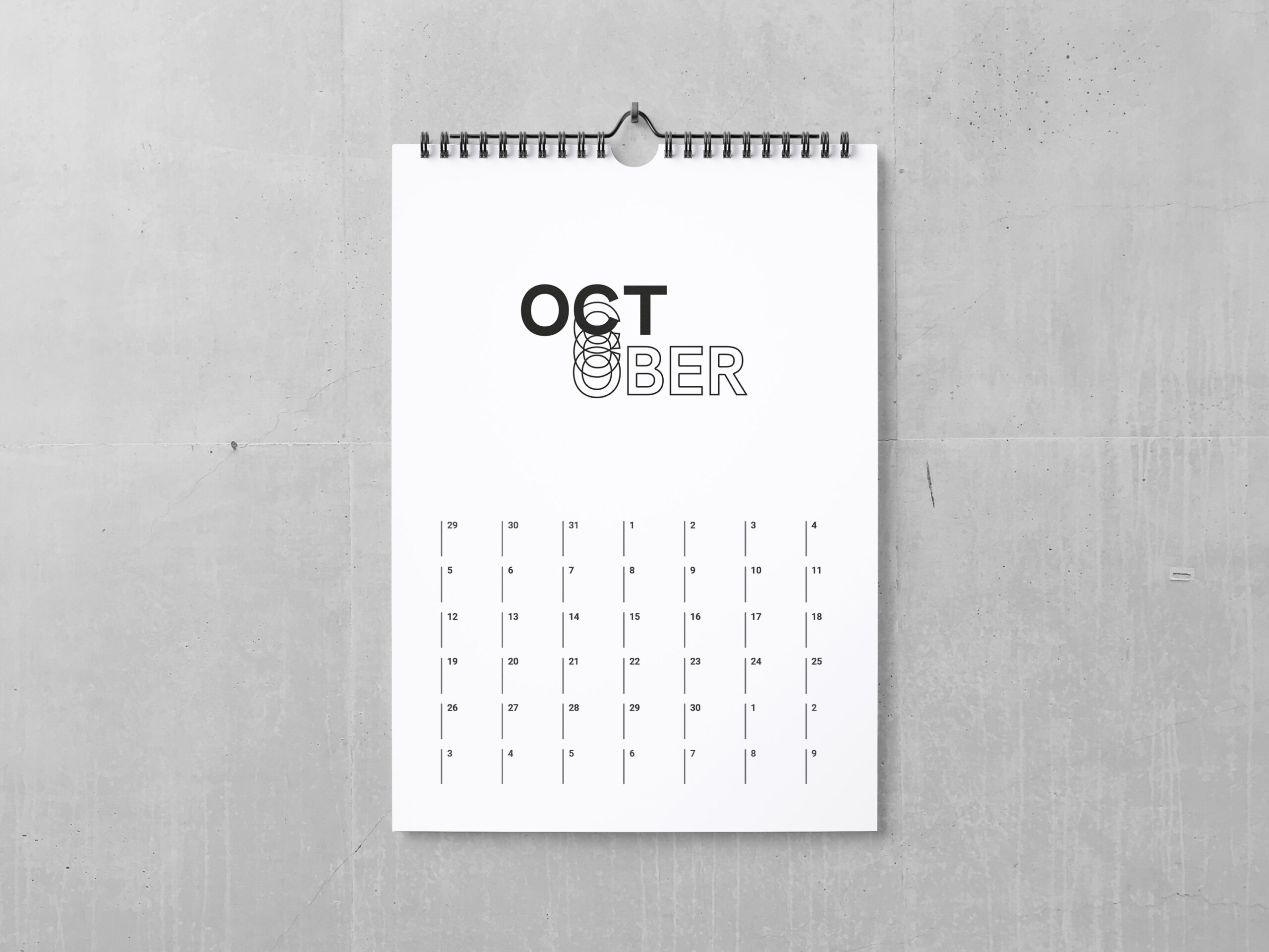 Typographic Calender Design October